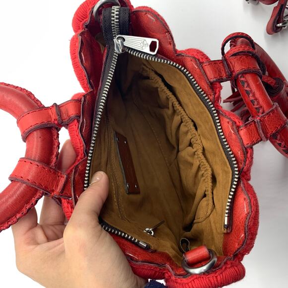 Patricia Nash Crochet Vobbia Small Tote Women Purse Red Color - Picture 3 of 16